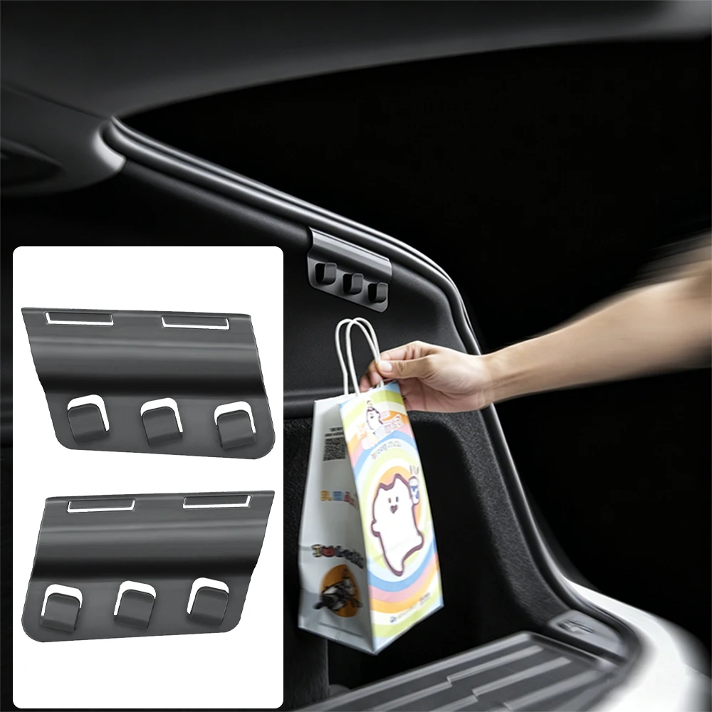 Car Rear Trunk Storage Hook For Tesla Model Y Juniper Left Right Side Concealed Cargo Auto Fastener Clip Auto Storage Accessorie