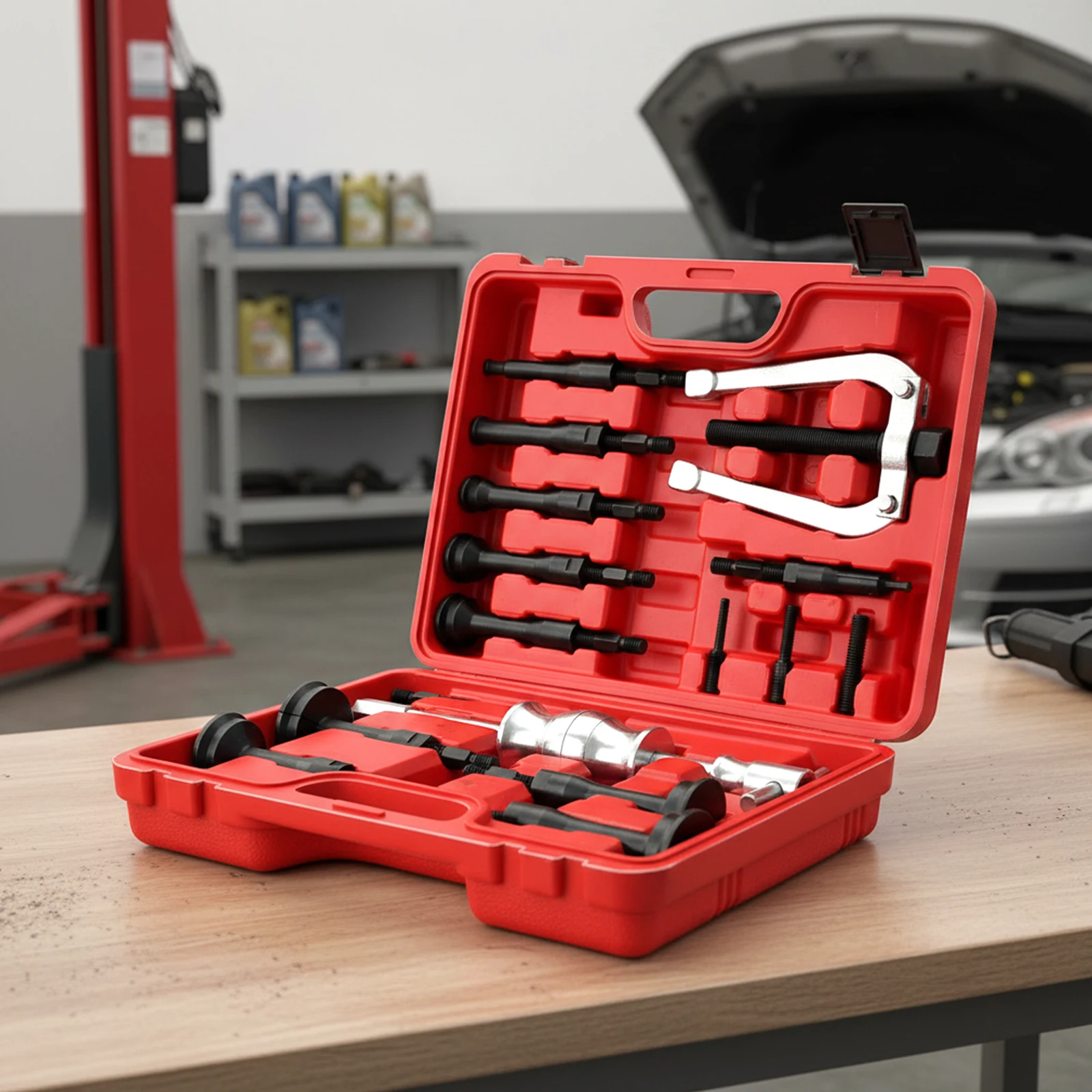 

Набор съемников подшипников и уплотнений для глухих отверстий, 16 предметов, с кейсом