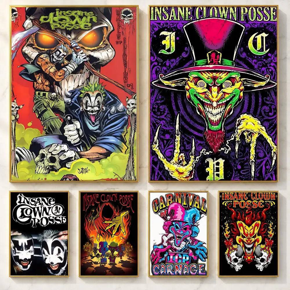 Minimalist Band I-Insane Clown PosseS Poster Self-adhesive Art Poster Decoracion Painting Wall Art White Kraft Paper Home Decor