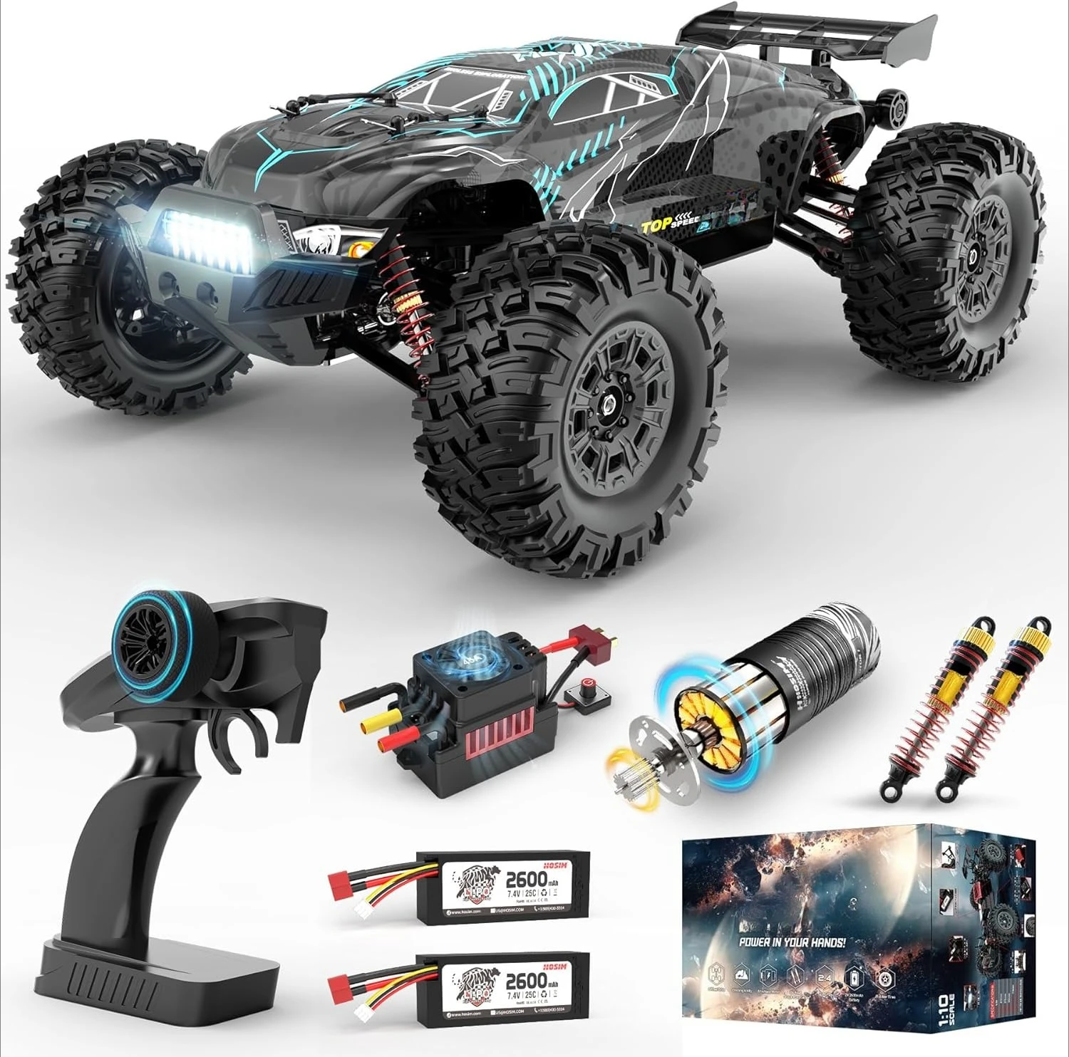 

1/10 Off Road RC Cars Fast 68KM/H, Electric RTR Brushless RC Car for Adults, High Speed Monster Truck Hobby Remote Control