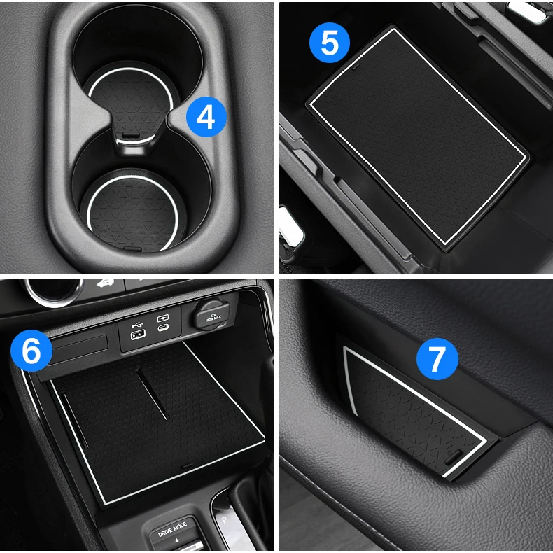 Für Honda CR-V CRV 6. Generation 2023 2024 2025 Silikon Autotür Nut Rutschfeste Matten Tor Slot Cup Pads Armlehne Kissen Zubehör – Detail 17