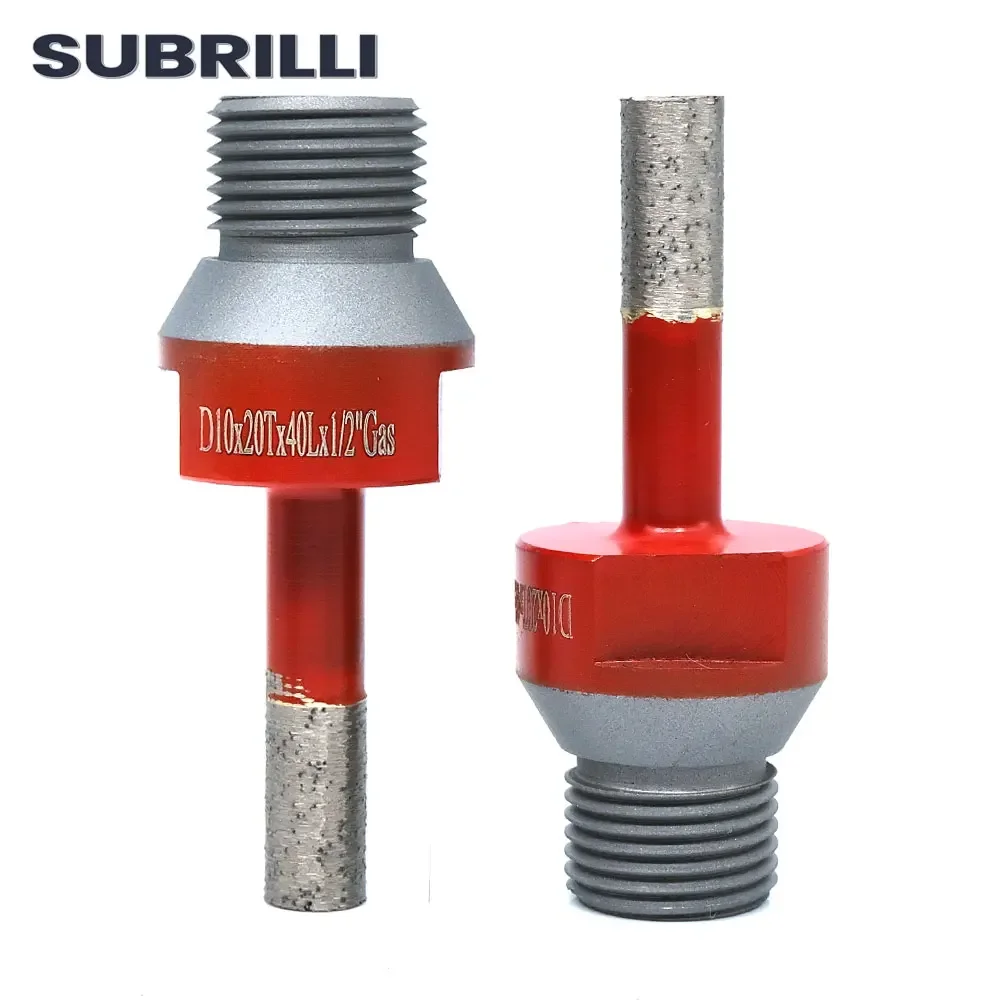 SUBRILLI Diamond Core Drill Bits 10mm Cnc Finger Milling Bit For Stone Granite Quartz Porcelain Countersink Drilling 1/2Gas