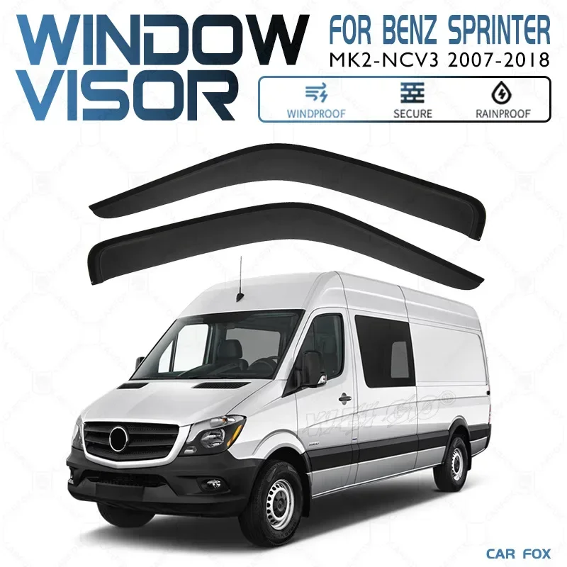 For Benz Sprinter NCV3 VS300 Accessories Weathershies Weathershields Rain Guard Door Visor Vent Shades Ventvisor Bright Strip