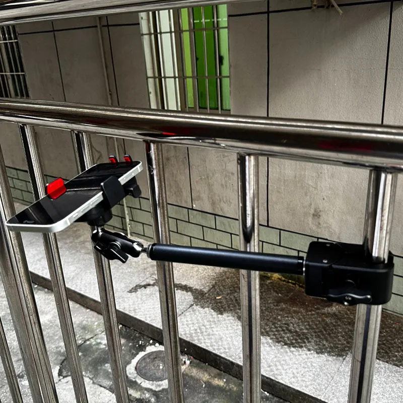 Cycling Handlebar Extension Rod Mobile Phone Bracket Round Tube Universal Pea 360 Live Bracket Wheelchair Support Clip