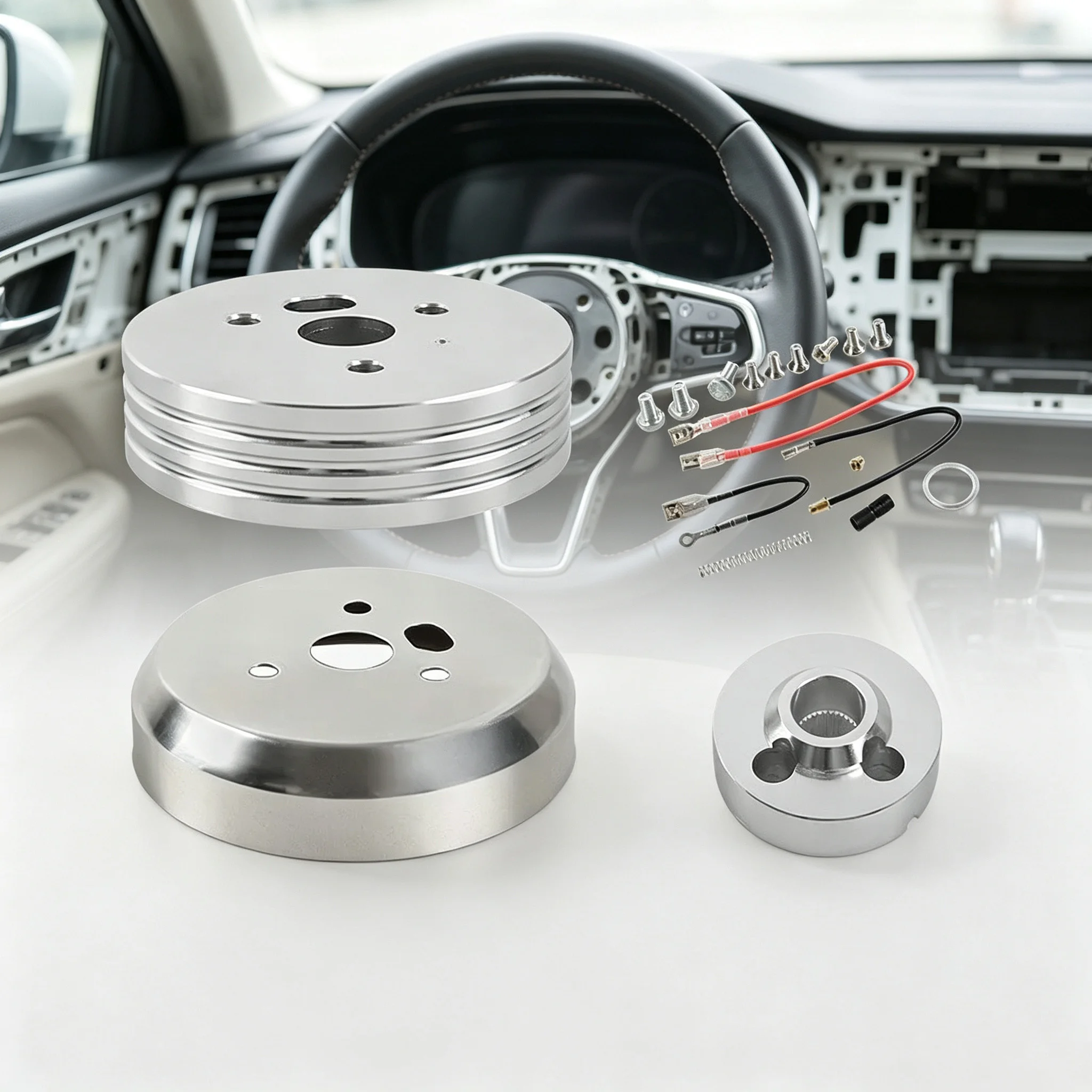 Car 5 & 6 Hole Billet Steering Wheel Hub Adapter For Chevrolet Car Steering Wheel Polished Hub Adapter Modification Accessories