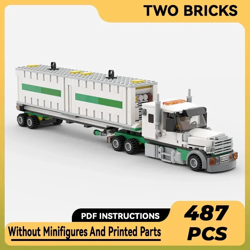 

City Car Model Moc Building Bricks Air Cargo Truck & Container Trailer Technology Blocks Gifts Christmas Toys DIY Sets Assembly