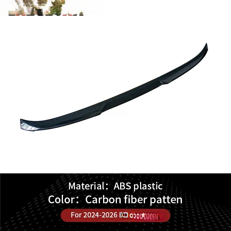 

High Quality ABS Plastic Black Carbon Look Rear Trunk Spoiler Tail Wing Sedan 2024-2026 Easy Installation Exterior Accessori