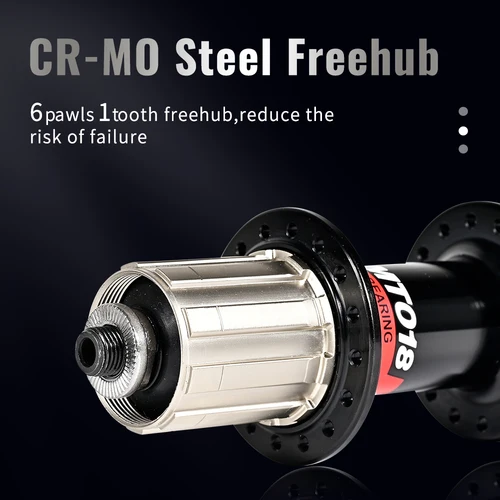 Imagen 2 del producto ARC MT018 32H freno de disco de bloqueo Central buje de bicicleta de montaña CR-MO buje libre de acero inoxidable, rodamientos sellados, liberación rápida de 32 agujeros