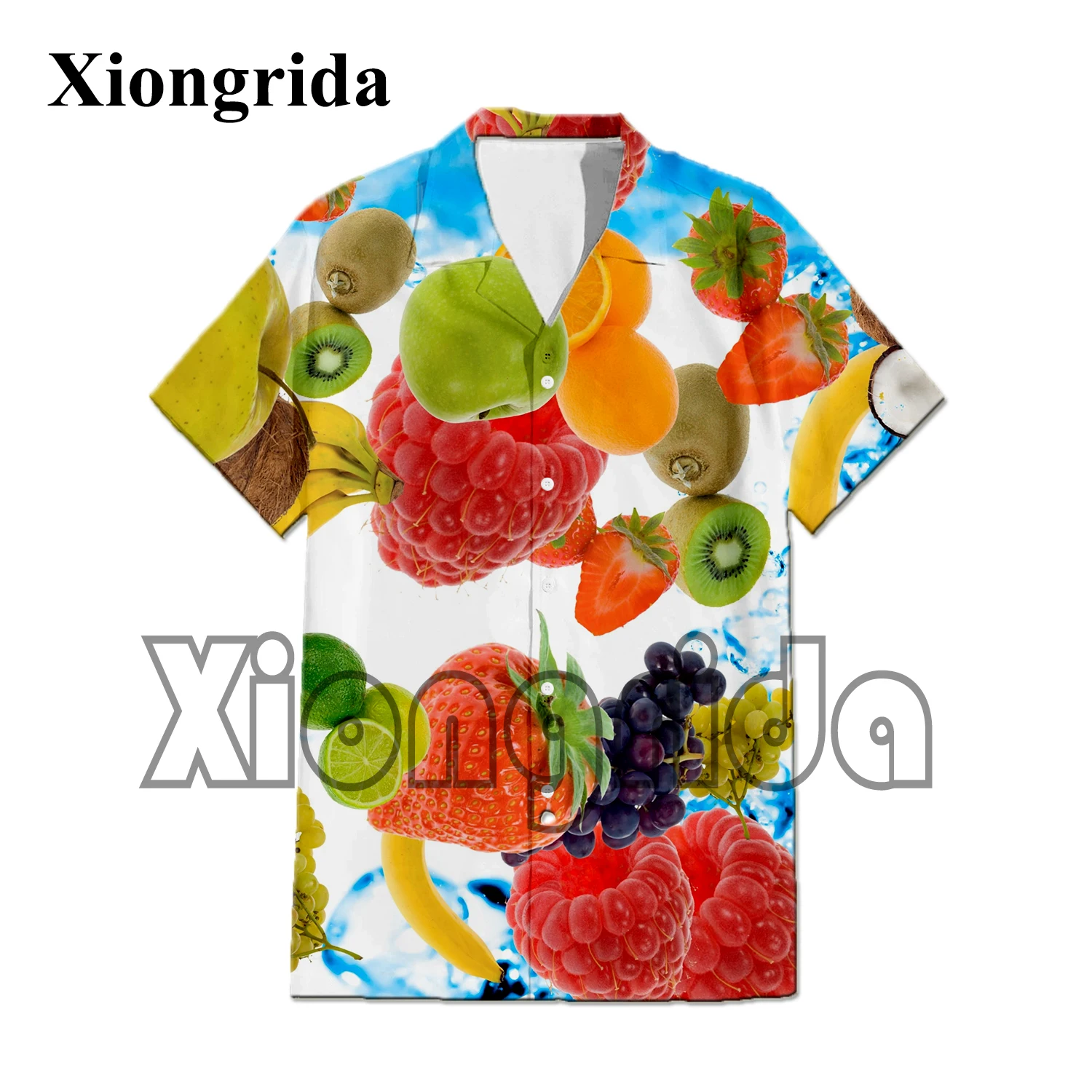 

Newest Harajuku Fruit Print Shirts Men 3D Print Blouses Watermelon Apple Lemon Orange Strawberry Short Sleeve Shirts Funny Top