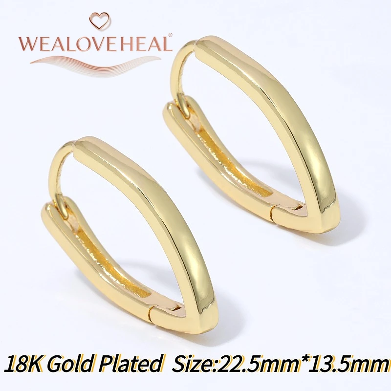 V-förmige geometrische Creolen für Damen, 18K vergoldete Huggie-Ohrringe, minimalistische Statement-Ohrringe für den Alltag und Partys – Detail 21