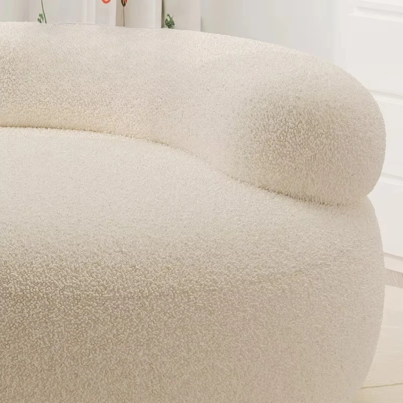 Cream Style Lamb Wool Stool, Luxury Living Room Ottoman, Soft Children’s Stool