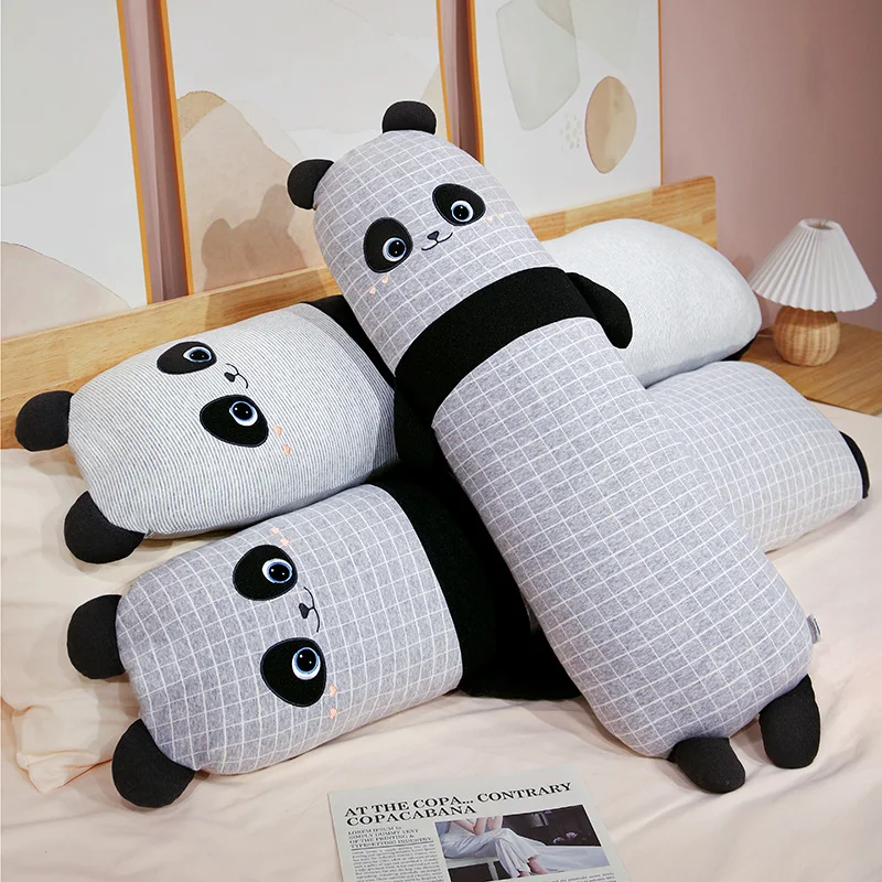 Almofada comprida do panda gigante para crianças, brinquedos de pelúcia, almofada de dormir bichos de pelúcia fofos, quarto Drecor para meninas, presentes de Natal 90 cm, 130cm