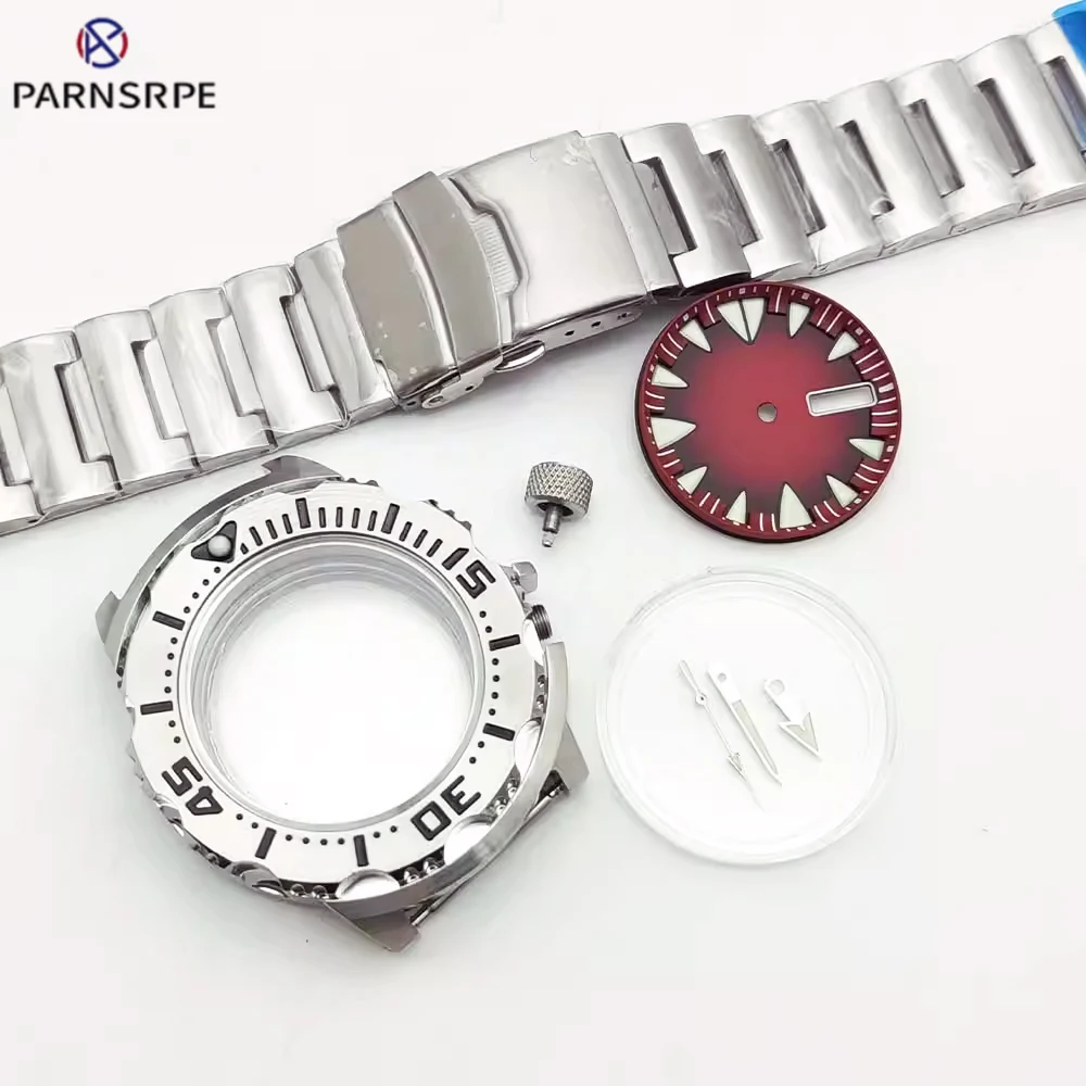 

Корпус часов для дайвинга, циферблат, стрелки, корпус из нержавеющей стали NH35, 42 мм, подходит для механизма NH35 NH36, сапфировое стекло, заводная головка 3,8, водонепроницаемость 50 м