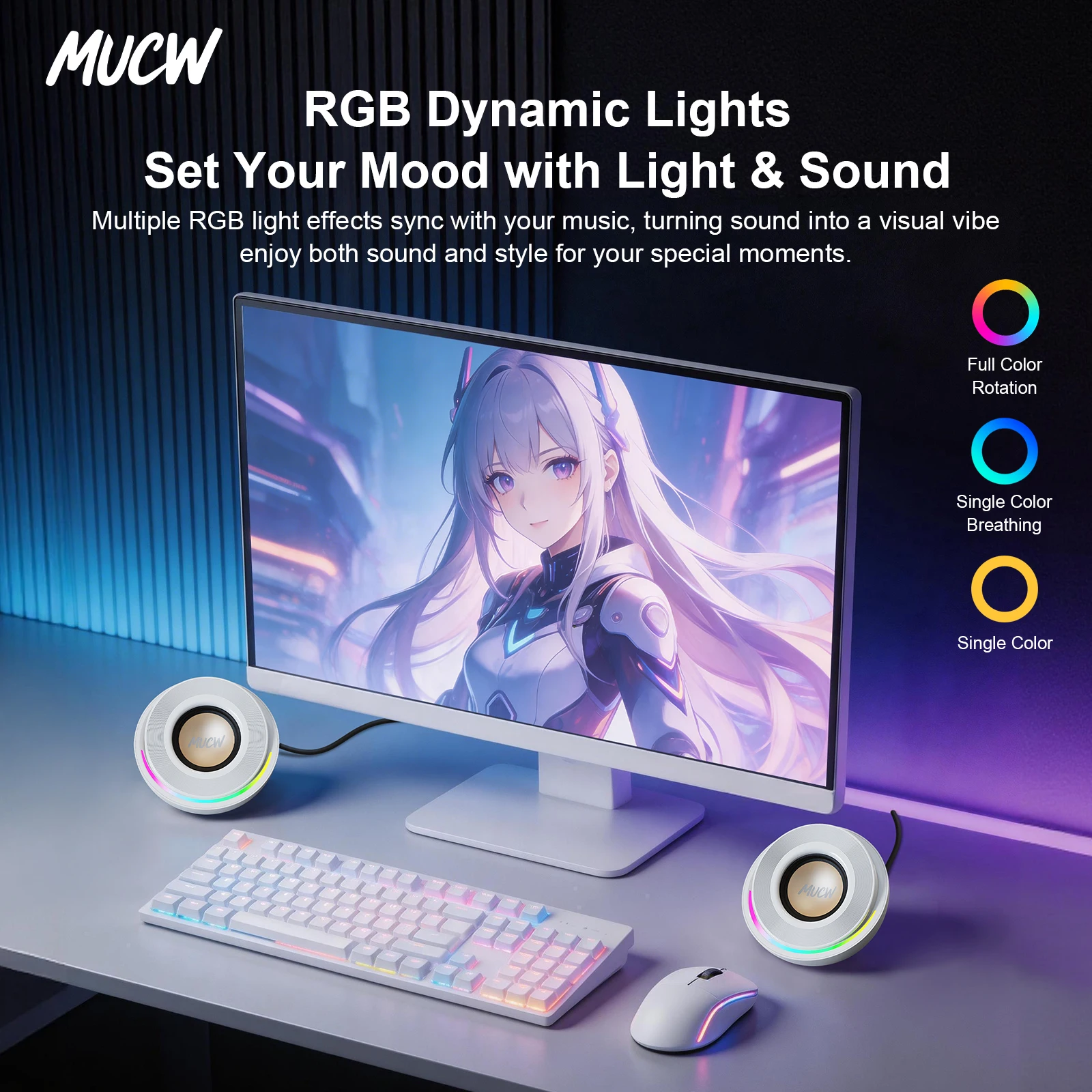 Sayrose MU-C02 Pc Speaker for Computer Laptop Notebook Desktop Caixa De Som Mini Sound Box USB Powered Music Speaker with Cool Lights Column Acoustic Gift