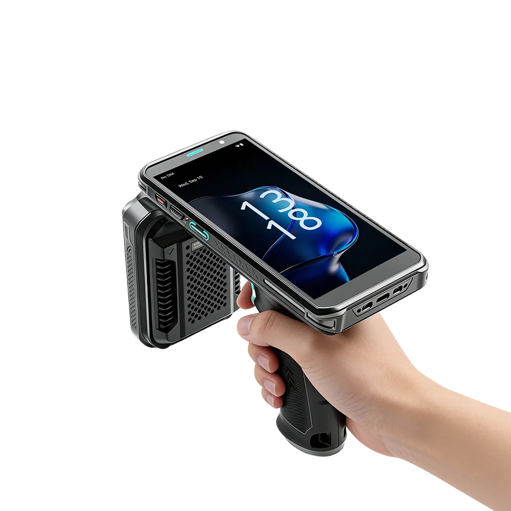 Android Handheld RFID Reader Long Ranger Scanner Mobile Computer PDA for Warehouse Management with IP68 Sealing and NFC Support