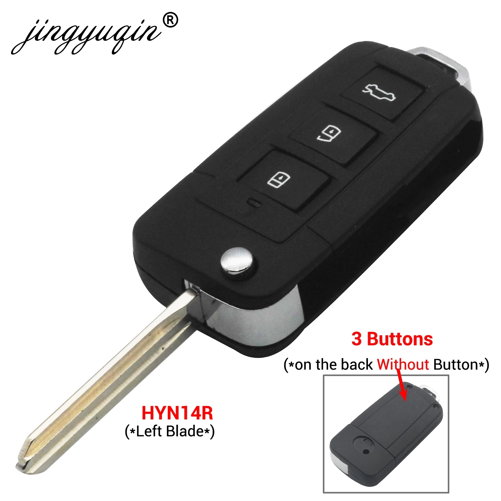 jingyuqin 3/4 Button Modified Foldable Remote Key Shell For Kia for Hyundai Elantra Sonata Genesis Car Key Case Fob HYN10 HYN14R