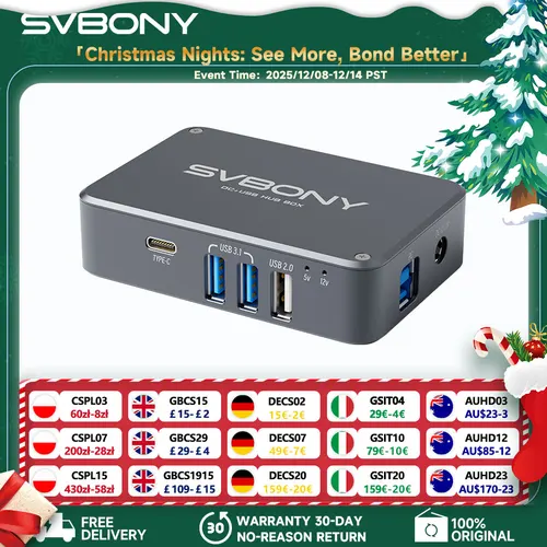 Imagen 1 del producto Svbony SV241 Astronomy Micro DC + USB HUB Box USB3.1 Salida de lectura de alta velocidad y interfaz tipo C accesorios astronomía para astrofotografía