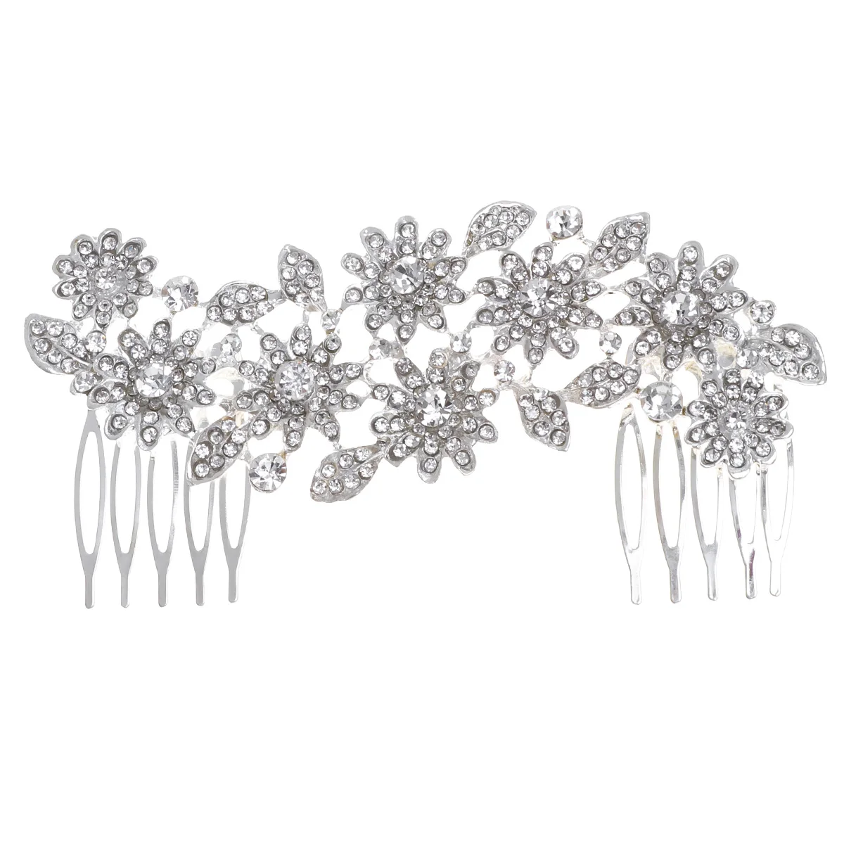 

Hair Comb 11.8x6cm Alloy Rhinestone Crystal Flower Decor Bridal Women Girls Wedding Party Accessories