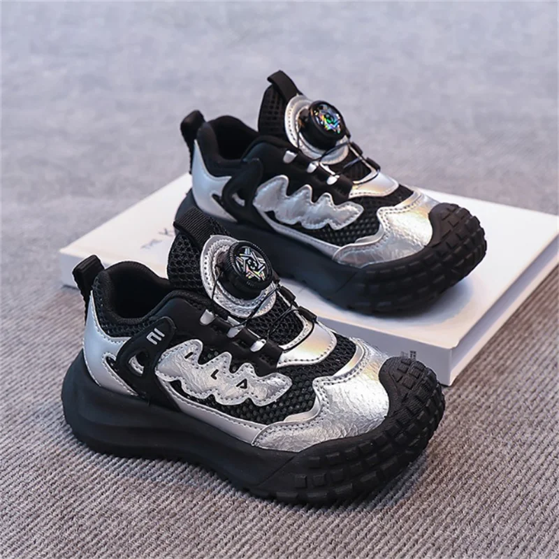 

2026 New Summer Children Shoes Mesh Breathable Black Kids Tennis Breathable Fashion Outdoor Girls Sneakers Size 26-37