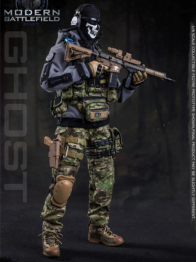 Auf Lager Flagset 73033 1/6 Ghost Team Maske Design Mann Soldat Modell Moder Schlachtfeld 2007 Filmrolle Original 12 "Action figur