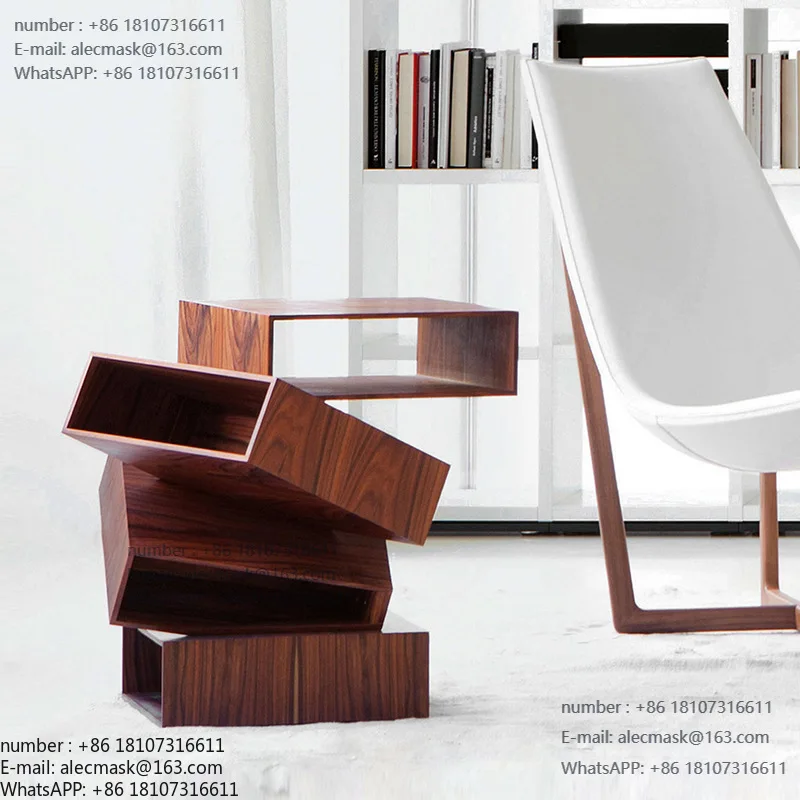 

Italian Minimalist Modern Irregular Overlapping Bedroom Bedside Table Storage Minimalist Designer Ideas