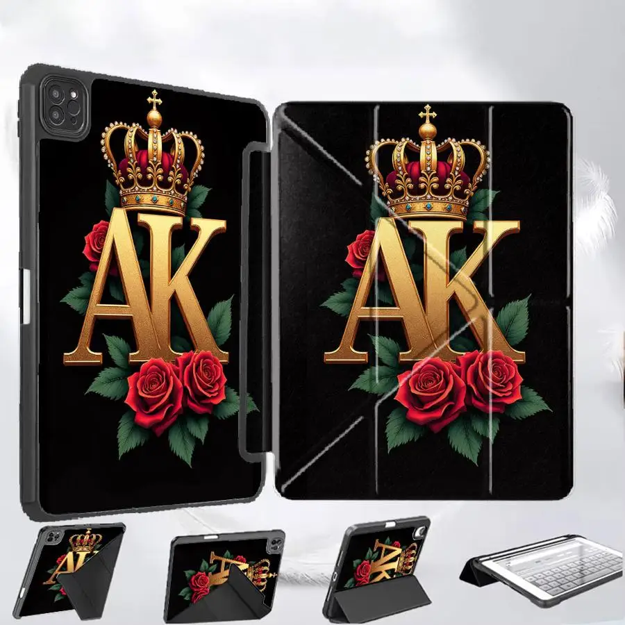 

Чехол-подставка Crown A K Flower для iPad Pro 11-го, 10-го, 9-го, 8-го, 7-го поколений, 12.9 дюймов, Mini 6, 7, Pro 2025, Air 4, 5, M3, M2, M4, 11 дюймов