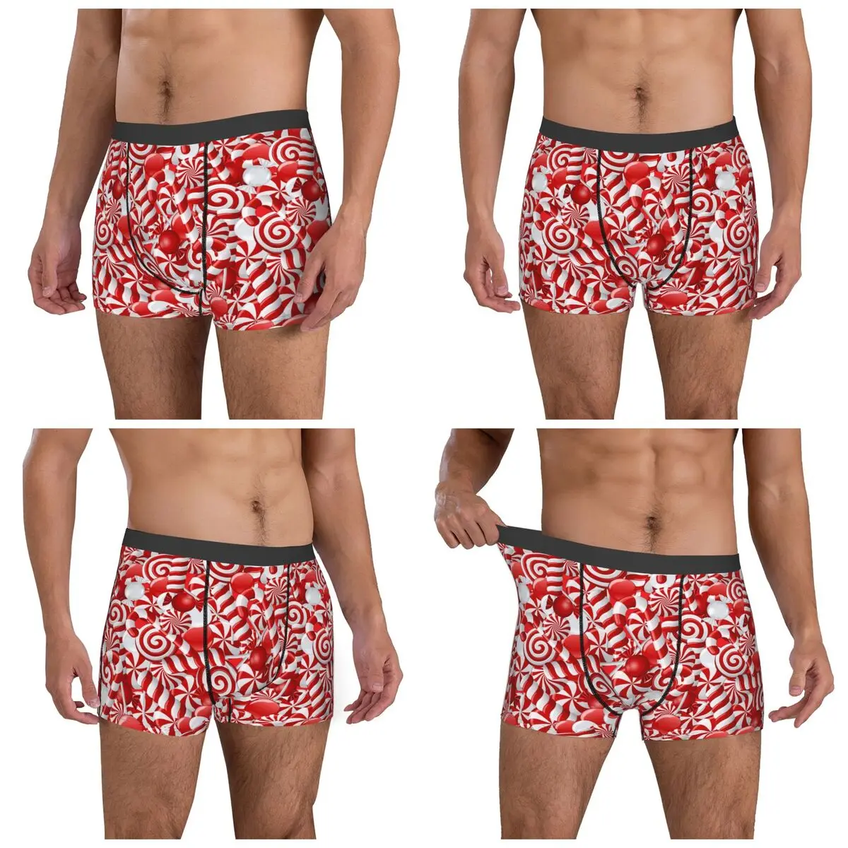 Boxer Underpants Shorts Peppermint Candy Panties Men's Ventilate Underwear for Homme Man Boyfriend Gifts