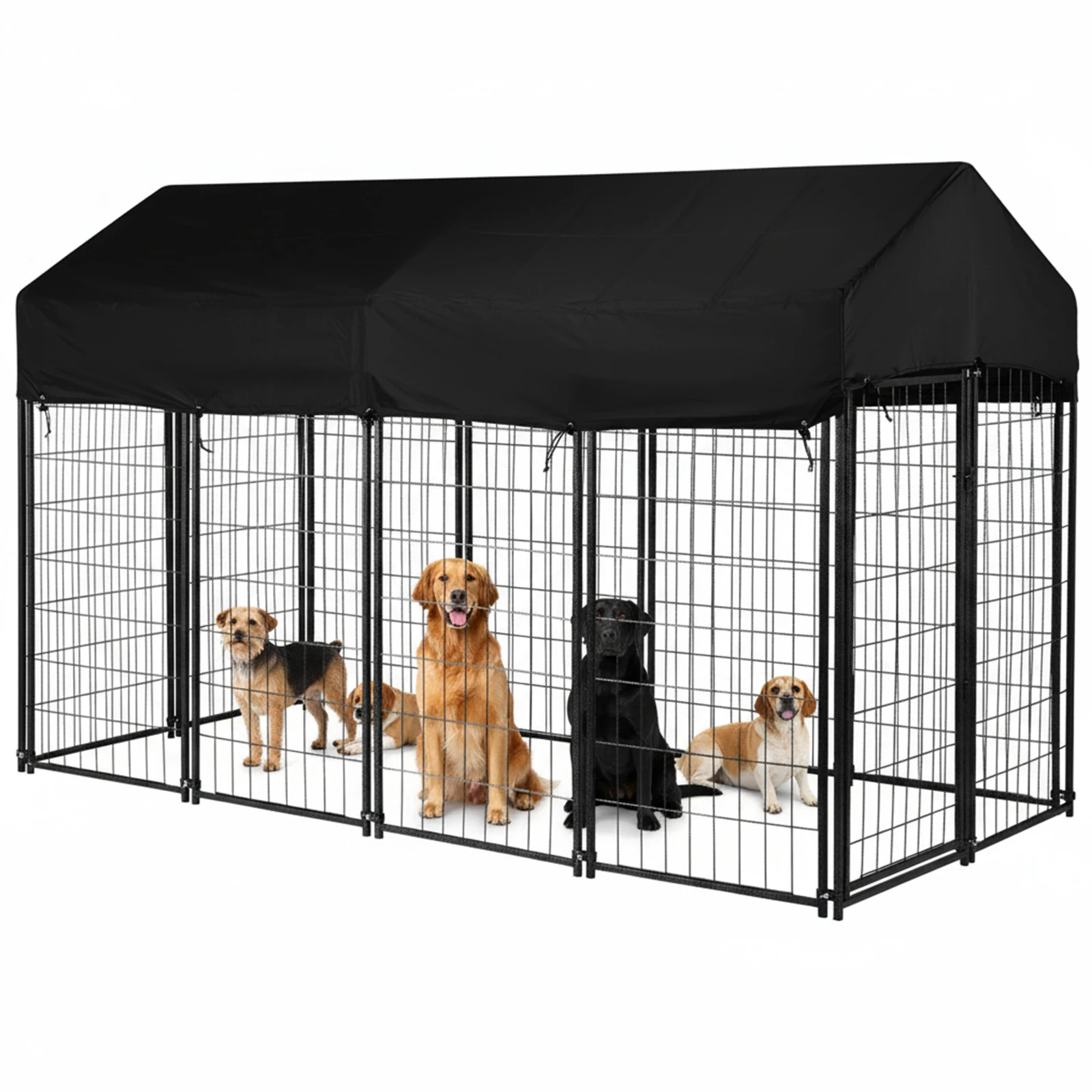 

Outdoor Secure Wire Crate Kennel Anti-Rust Heavy Duty Welded Wire Steel Dog Playpen Fence -Resistant for Small/Medium Dogs