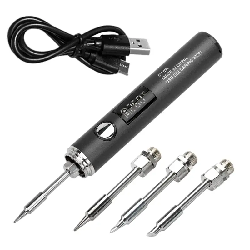 ABRN-Type-C 5 Gears Adjustable Temperature(260-420) C USB Electric Soldering Iron Kit DC3.7V 2A Welding Tools