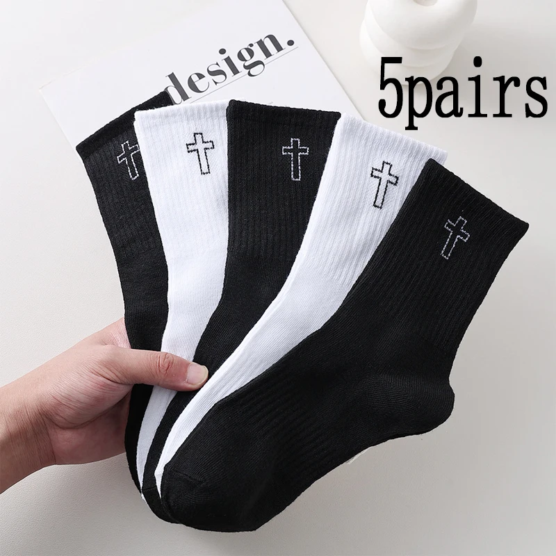 

Men's mid tube four season casual threaded simple and versatile women's long tube hot selling sports thin trendy couple socks