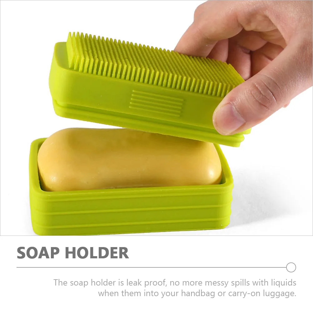 Portable Soap Dishes Silicone Soap Dish Home Soap Box Bathroom Soap Container Shower Supply Loofah Sponge Bath Tray Household