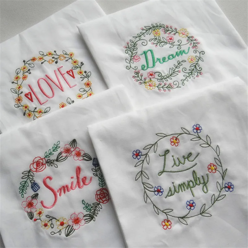 1Pc 45x65cm Cotton White Flower Embroidered Glass Towel Home Table Dinner Napkin Wedding Party Decoration