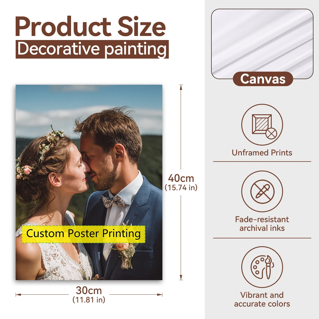 1 ชิ้นที่กําหนดเองโปสเตอร์ผ้าใบ, ภาพตกแต่งภาพวาด, ของขวัญส่วนบุคคลสําหรับตกแต่งผนัง, ของขวัญที่กําหนดเองเป็นผ้าใบ Wall Art