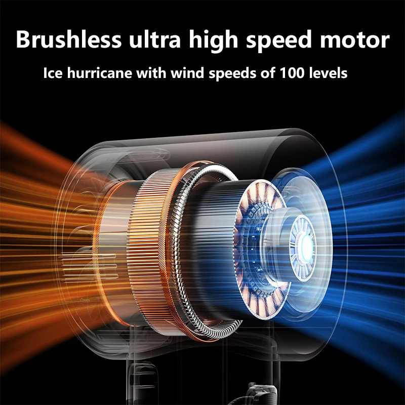 Xiaomi 휴대용 핸드 헬드 팬 10000mAh USB 충전식 고속 터빈 소형 팬 100 풍속 조절 가능한 얼음 냉각 팬