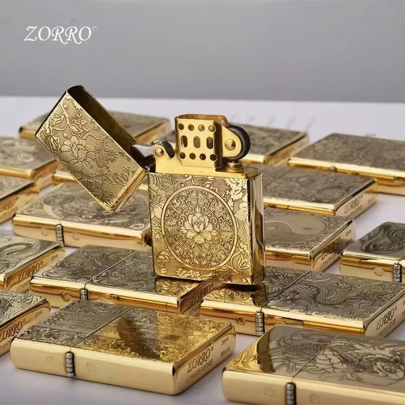 ZORRO ZC9 gift box carved fuel lighter, ultra-thin portable grinding wheel lighter, cigarette accessories, holiday gift - Image 3