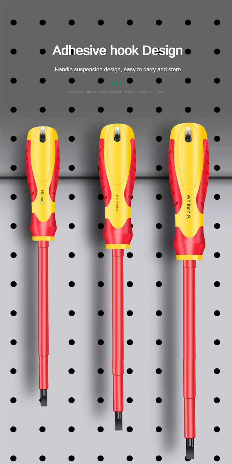 Isolierter Schraubendreher mit Schlitz und Kreuzschlitz, Magnetischer Mutternschlüssel, Elektriker-Werkzeug für Professionelle Schaltkreis-Wartung – Detail 11