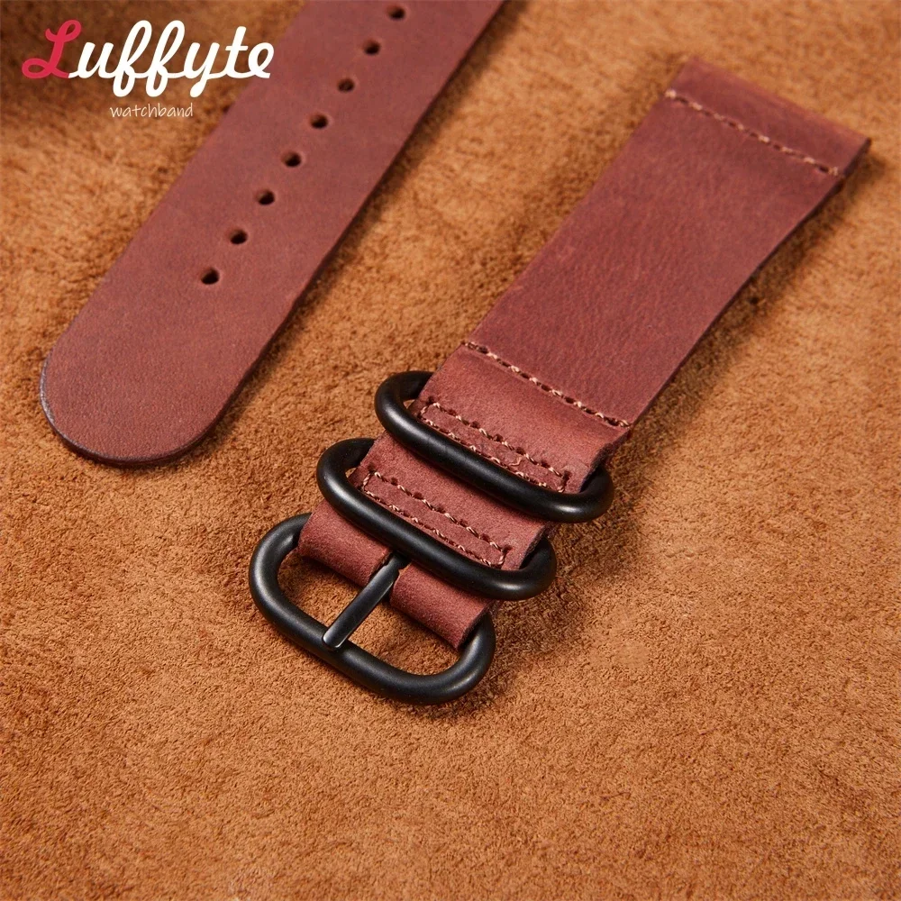 Vintage Leather Watch Straps 20mm 22mm Watchband Accessories Black Buckle Retro Soft Men Women Universal Replacement Watch Band