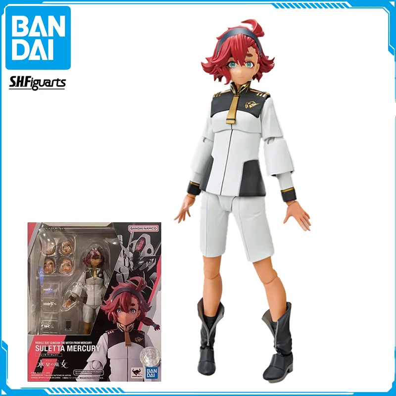 

In Stock Bandai S.H.Figuarts Mobile Suit Gundam Suletta Mercury Original Anime Figure Model Toys Action Figures Collection Doll