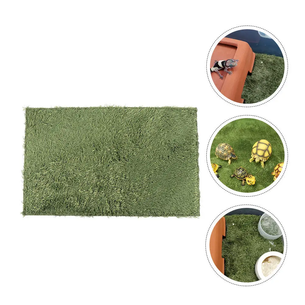 

Плотный коврик для рептилий с натуральным видом, из экологически чистого хлопка, впитывающий влагу, дышащий, имитация газона, для декора террариума и подложки для рептилий