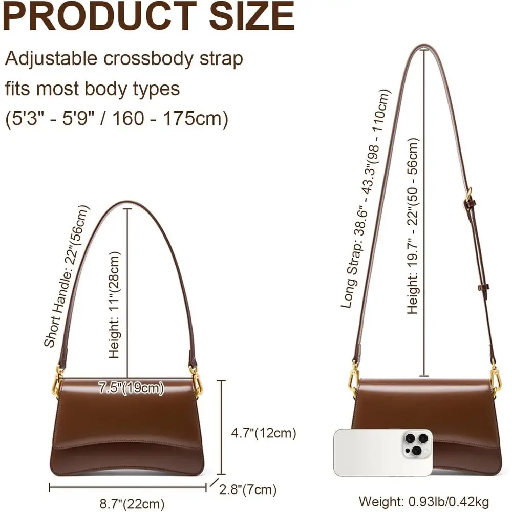 Borse da sella leggere da donna - Borse a tracolla in pelle con cinghie regolabili