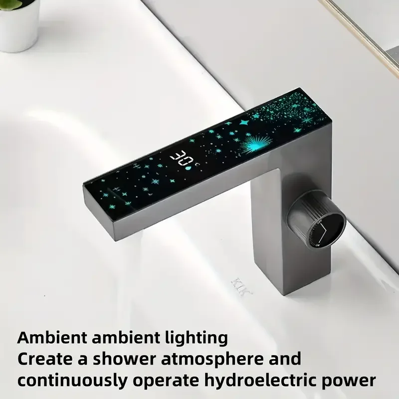 

Modern digital display faucet with ceramic valve, chrome plated treatment, bathroom sink faucet for kitchen and bathroom