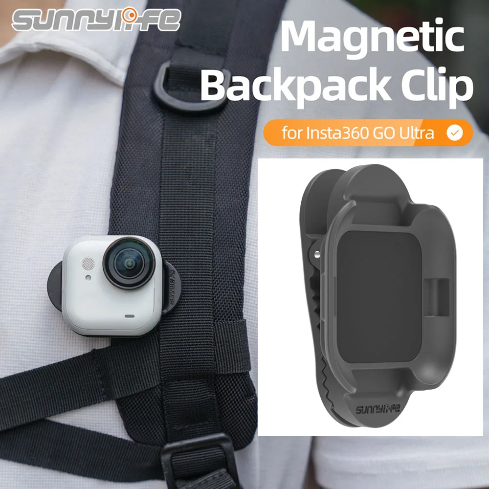 

Sunnylife Magnetic Backpack Clip Strap Quick Mount For Insta360 GO Ultra Action Camera Vertical-Horizontal Fixed Clamp Bracket