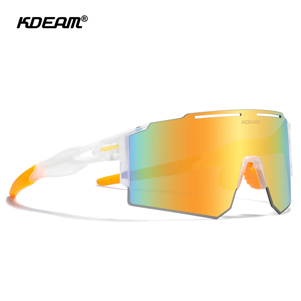 KDEAM 2024 High-End Cycling Sunglasses Men TR90 Material For Outdoor Sports Sun Glasses 1.2mm Thickness Polarized Lens