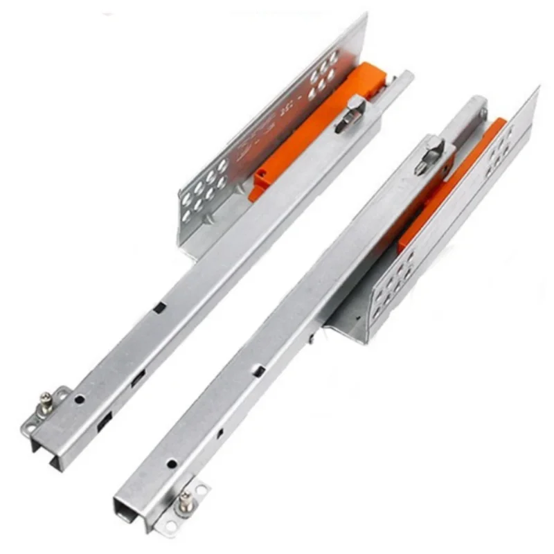 2PC/1Pair DTC Rebound Push-to-Open Under Mount Drawer Slides for Furniture Kitchen & Bathroom, 25KG Load Capacity