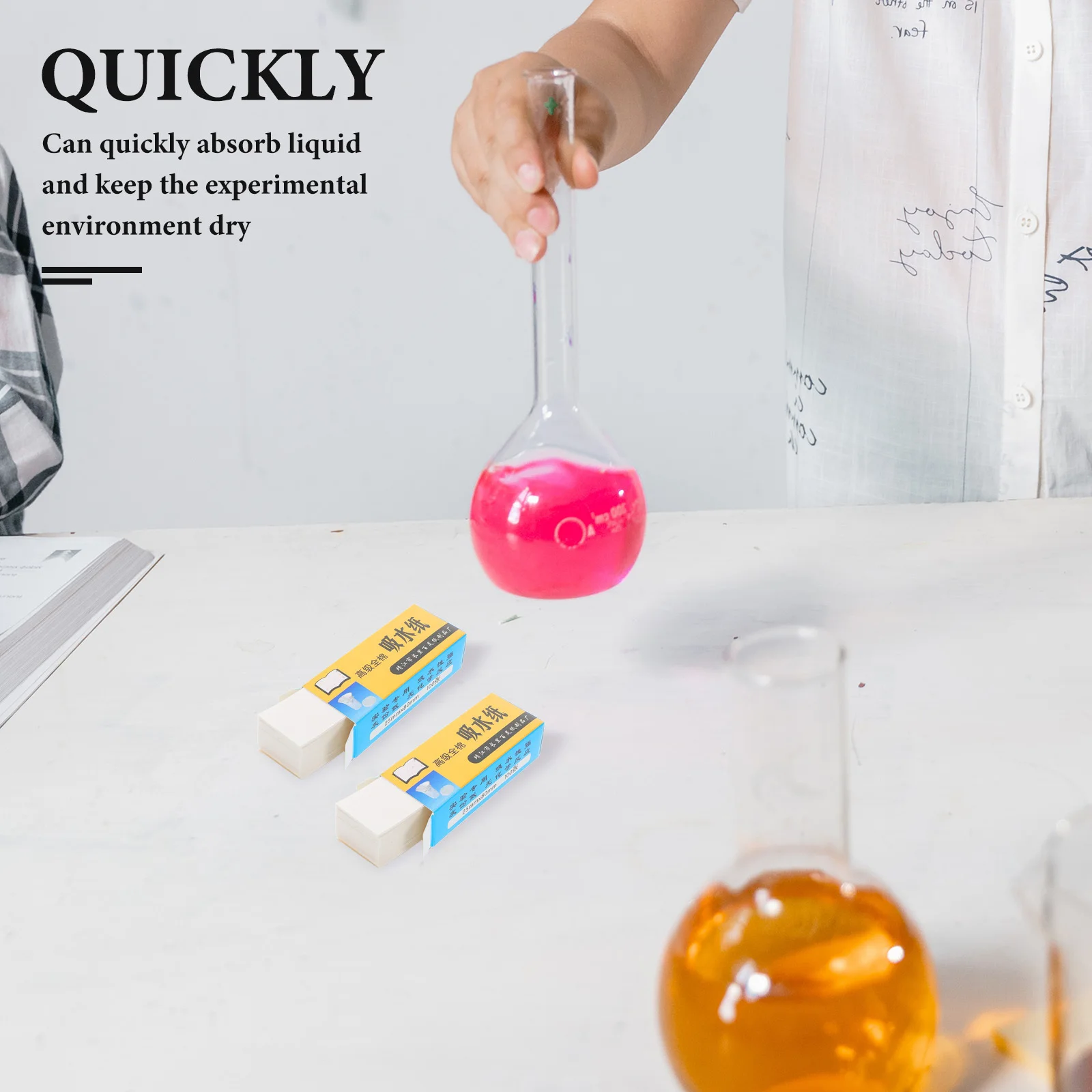 200 pezzi di carta assorbente da laboratorio materiale durevole ad alta assorbimento consistenza morbida in spugna per esperimenti biochimici laboratorio di chimica