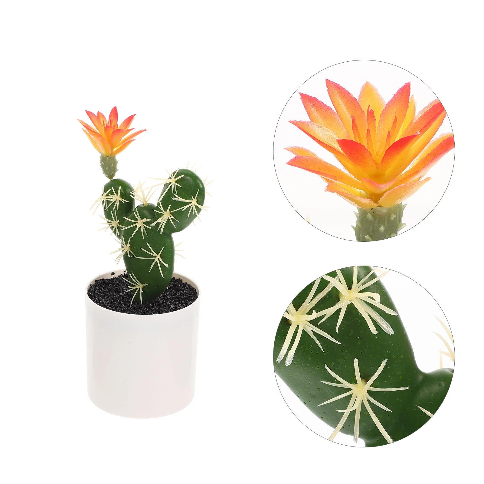

Simulation Cactus Decor Fake Plant Faux Table Potted Small Bonsai Ornament Lifelike Plastic Cartoon