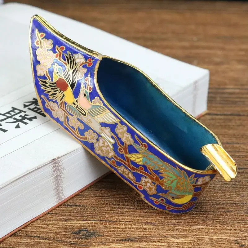 Handicraft, ornament, copper tire enamel ashtray, 1980s, sent to the leader