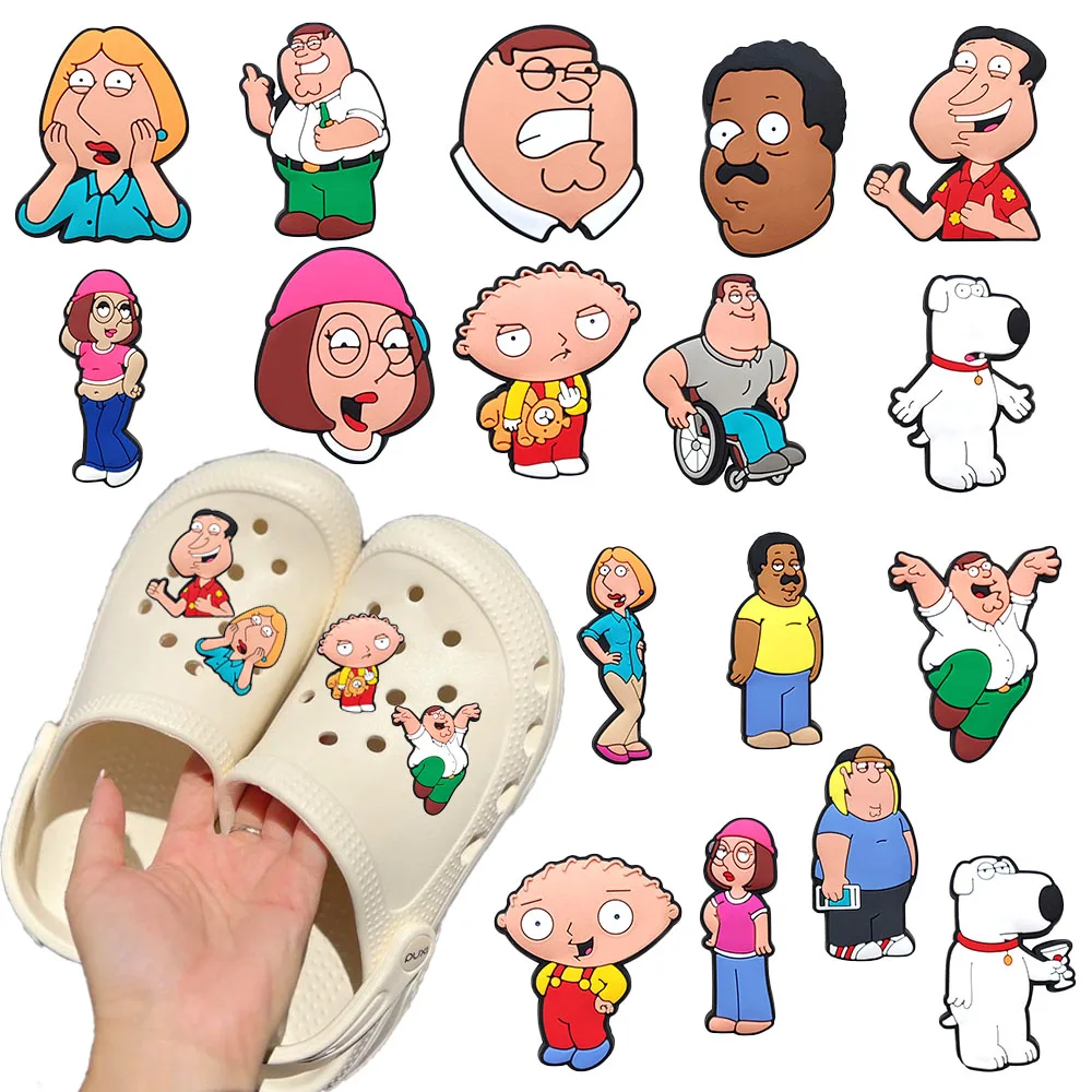 Hot Sales 7-50pcs Cartoon Wacky Family Series PVC Shoe Charms Accessories DIY Detachable Waterproof PVC Shoe Decorations Gifts