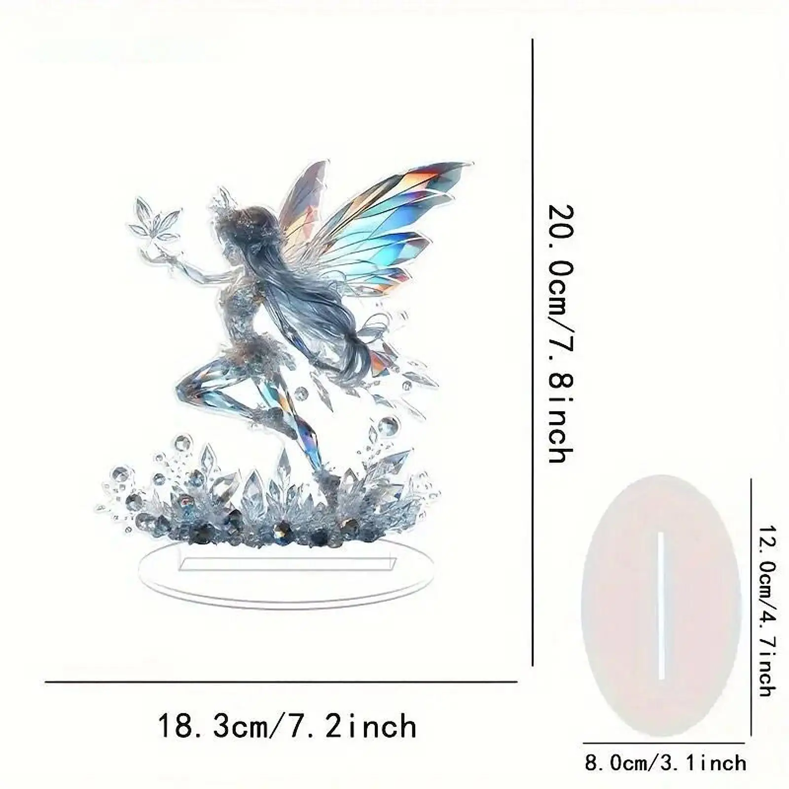 Multicolor Acrylic Ornament with Base for Tabletop Decor Desk Shelf Living Room Aesthetic Gift