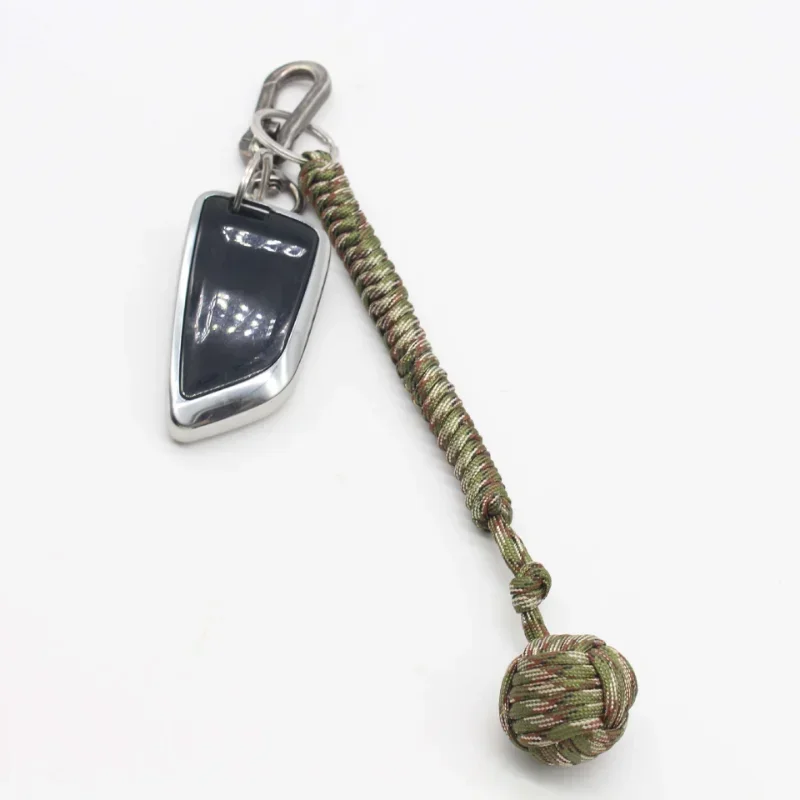 Outdoor Security Protection Black Monkey Fist Steel Ball For Girl Bearing Self Defense Lanyard Survival Key Chain Broken Windows